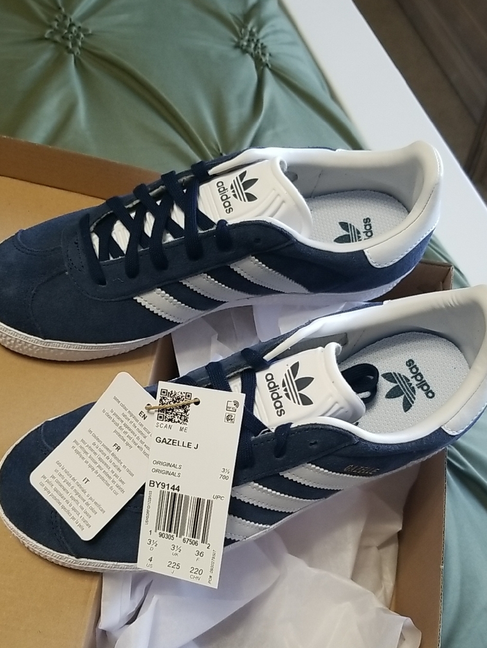 adidas Gazelle J Sneakers - Navy Blue White